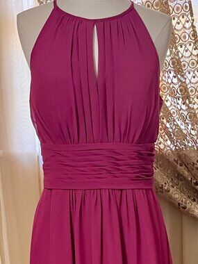 Magenta halter neck maxi gown